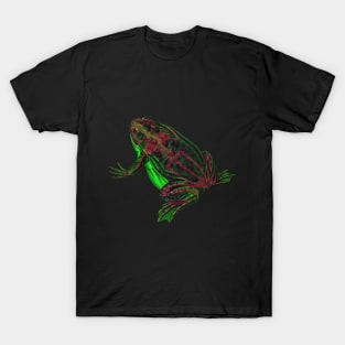 Skeleton Frog Interactive Magenta&Green Filter #2 By Red&Blue T-Shirt